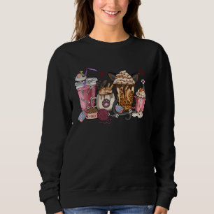 Black Cat Coffee Cups Leopard Western Coffee And C Sweatshirt