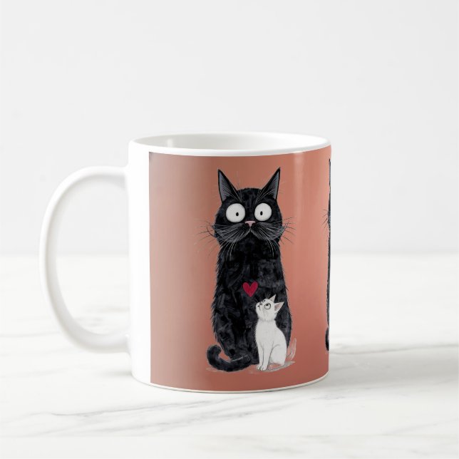 black cat  coffee mug (Left)