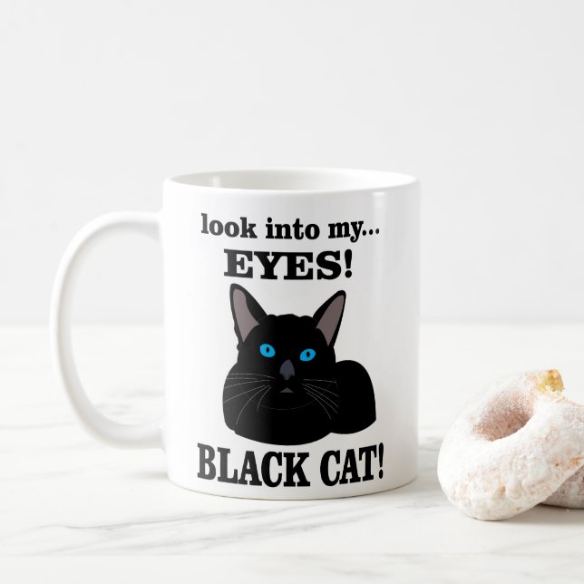 Black Cat  Coffee Mug (With Donut)