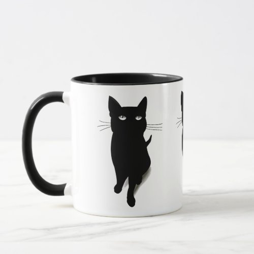Black Cat Coffee Mug by DANDYLAND CREATIONS