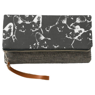 Black Cat Collage Clutch