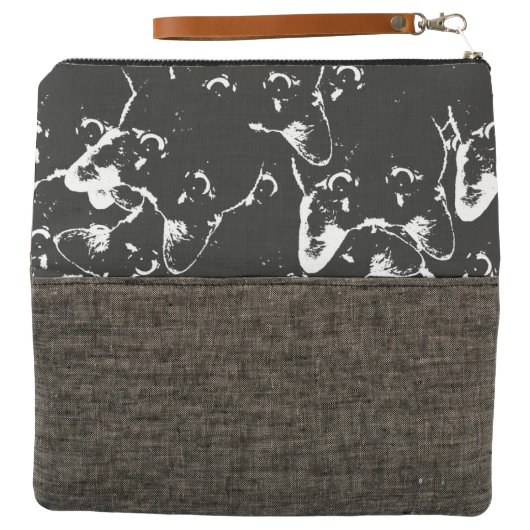 Black Cat Collage Clutch (Outside Open)