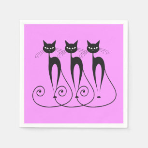 Black cat comic napkins