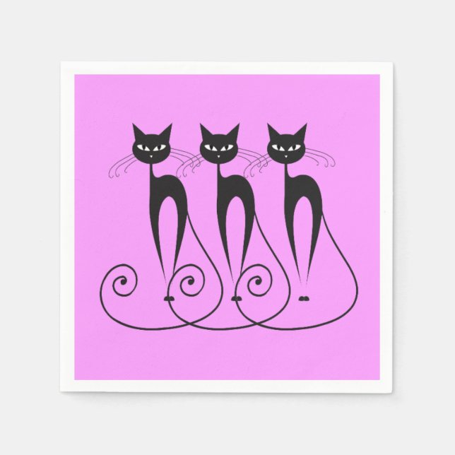 Black cat comic napkins (Front)