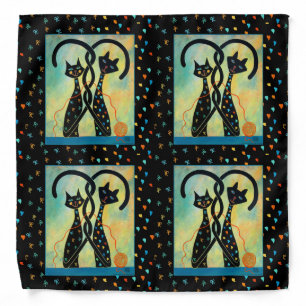 Black Cat Controlled Chaos Bandana by Barbara Rush