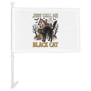 Black Cat Costume Haunted House Funny Halloween Sh Car Flag