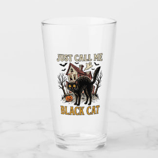 Black Cat Costume Haunted House Funny Halloween Sh Glass