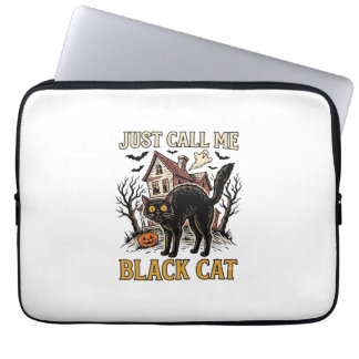 Black Cat Costume Haunted House Funny Halloween Sh Laptop Sleeve