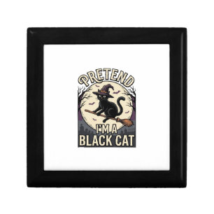Black Cat Costume Vintage Halloween Witch Cat Shir Gift Box