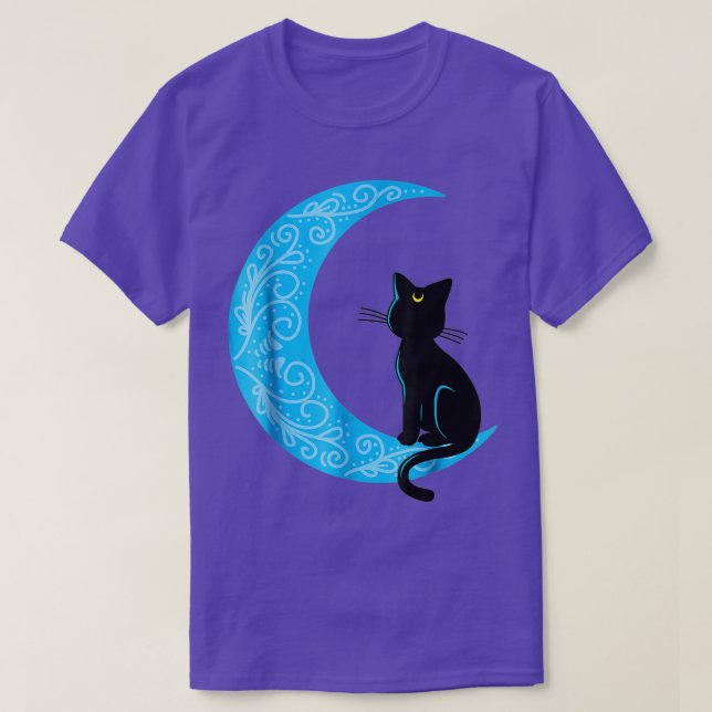 Black Cat Crescent Moon Sailor Mom T-Shirt (Design Front)