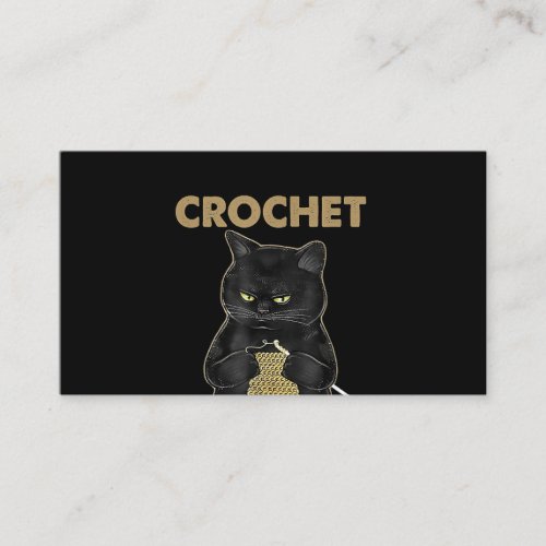 Black Cat Crochet Because Murder Is Wrong Business Card