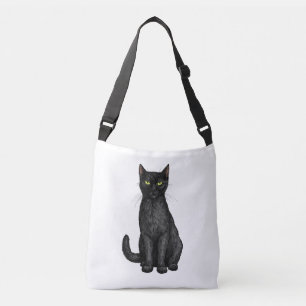 Black cat crossbody bag
