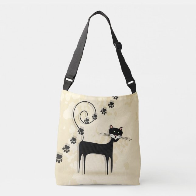 Black cat crossbody bag (Front)