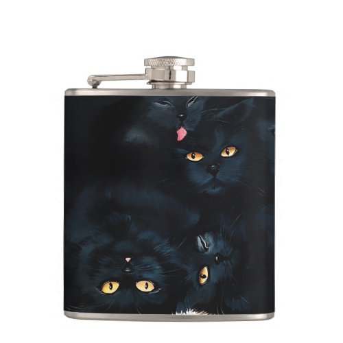 Black Cat Cuddle Flask