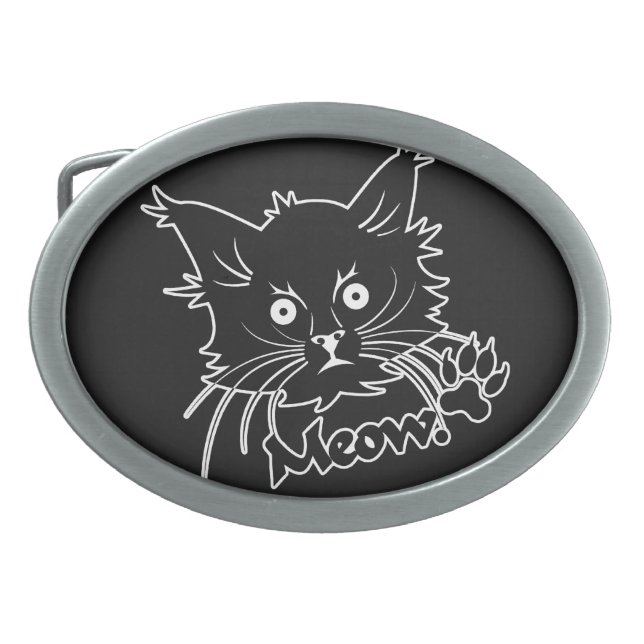 Black Cat custom belt buckle (Front)