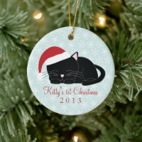 Black Cat Custom Christmas Ornaments