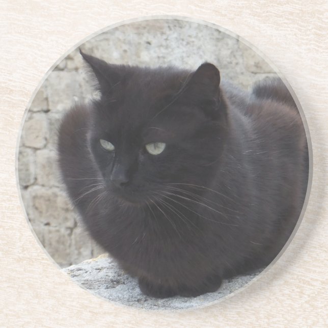 Black Cat custom coaster (Front)