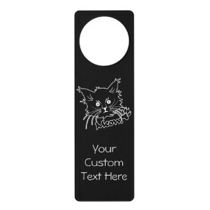 Black Cat custom door hanger
