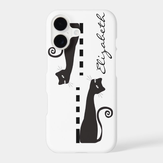 Black Cat Custom Monogram Iphone Case (Back)