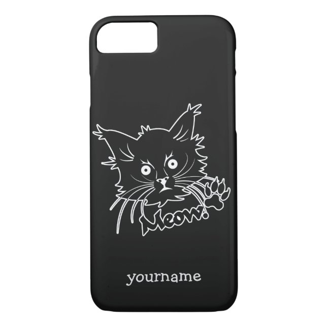 Black Cat custom monogram phone cases (Back)