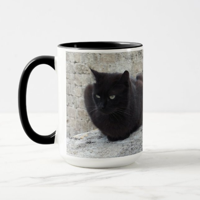 Black Cat custom mug - choose style & color (Left)