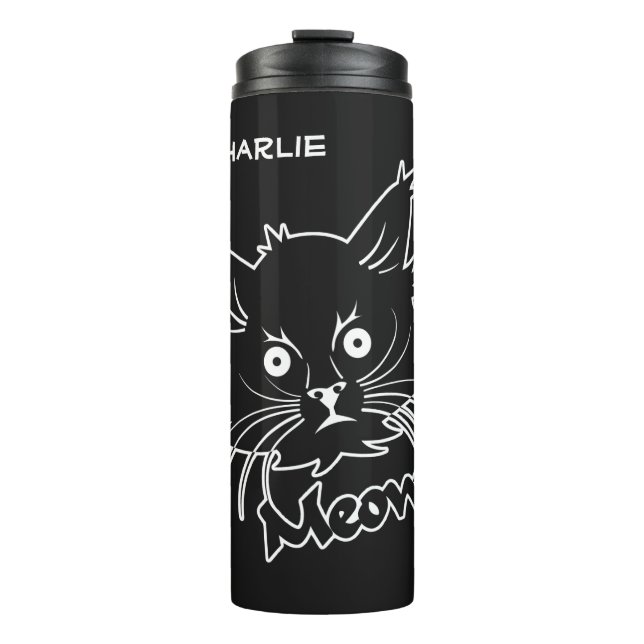 Black Cat custom name tumbler (Front)