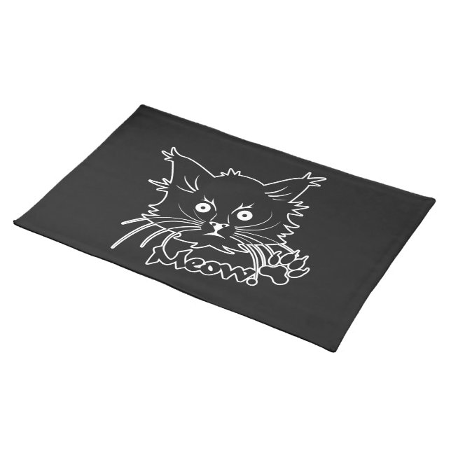 Black Cat custom placemat (On Table)