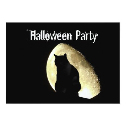 Black cat customizable Halloween party invitation