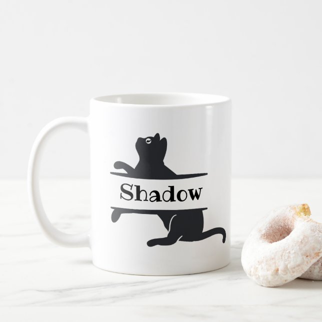 Black Cat Customized Coffee Mug (With Donut)