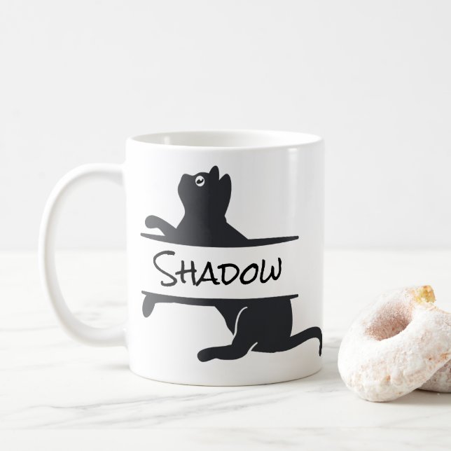 Black Cat Customized Coffee Mug (With Donut)