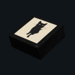 Black cat cute feline gift box<br><div class="desc">A black kitty cat, pitch black image of a cute kitty feline cat. Gothic style with customisable background color. For cat lovers.</div>