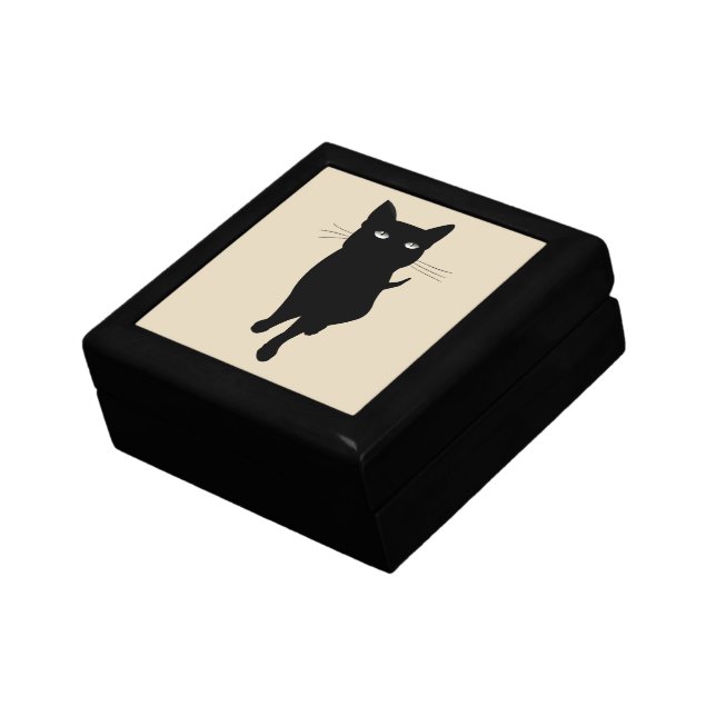 Black cat cute feline gift box (Side)