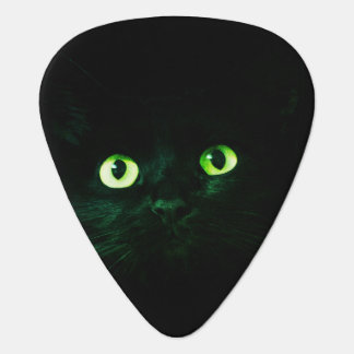 Black Cat Cute Green Eyes Custom Guitar Pick