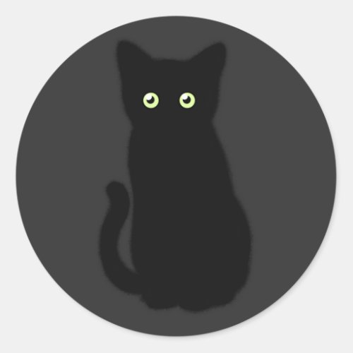 Black cat cute kitten spooktacular fun classic round sticker