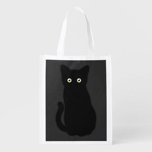 Black cat cute kitten spooktacular fun  grocery bag