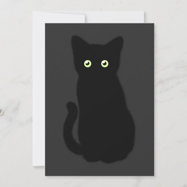 Black cat, cute kitten, spooktacular fun  invitation (Front)