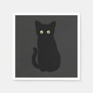 Black cat, cute kitten, spooktacular fun  napkins
