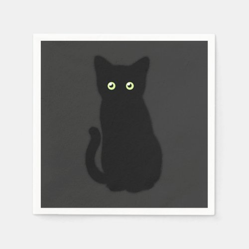 Black cat cute kitten spooktacular fun  napkins