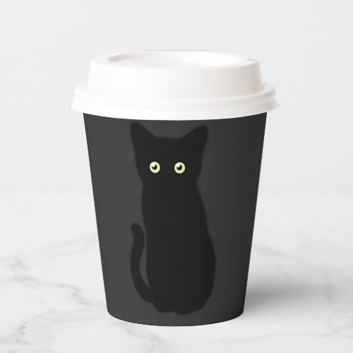 Black cat cute kitten spooktacular fun  paper cups