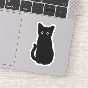 Black cat, cute kitten, spooktacular fun sticker
