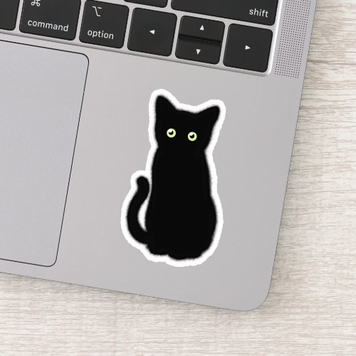 Black cat cute kitten spooktacular fun sticker