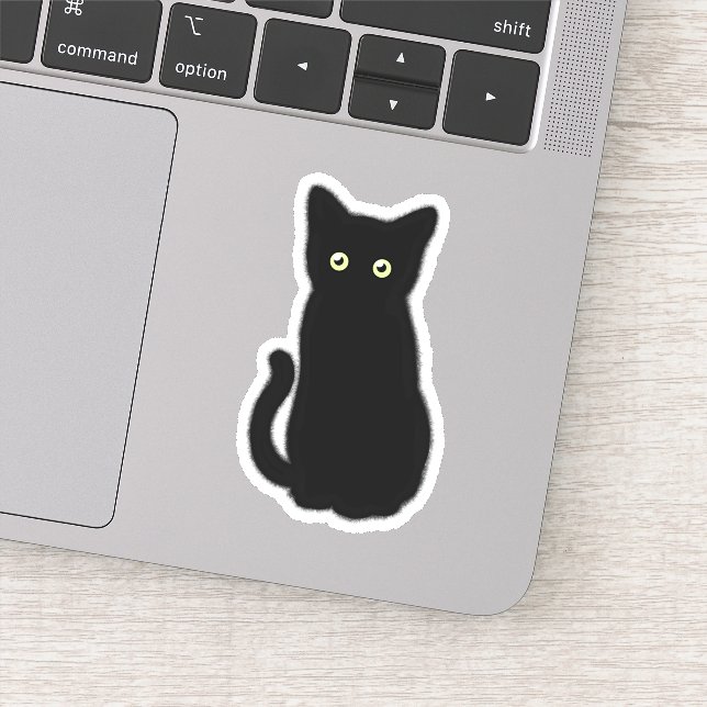 Black cat, cute kitten, spooktacular fun sticker (Detail)