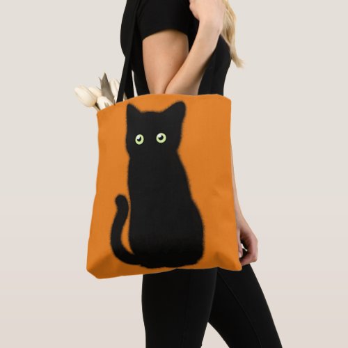 Black cat cute kitten spooktacular fun  tote bag