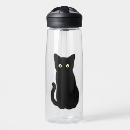 Black cat cute kitten spooktacular fun  water bottle