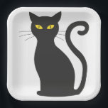 Black Cat Cute Paper Plates<br><div class="desc">Black Cat Cute Party Plates</div>
