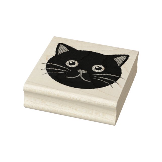 BLACK CAT CUTE  RUBBER STAMP (Stamp)