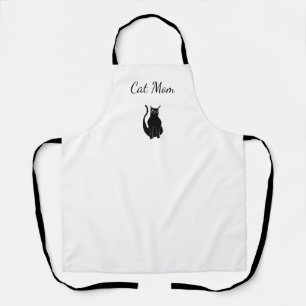Black Cat Cute Winking Kitty Cartoon Apron
