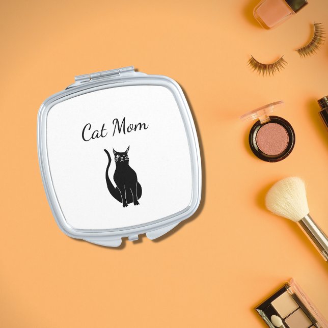 Black Cat Cute Winking Kitty Cartoon  Compact Mirror (Creator Uploaded)