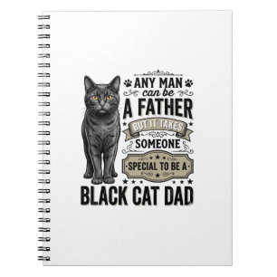 Black Cat Dad Vintage Engraving T-Shirt Design_1 Notebook