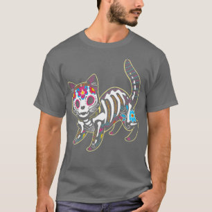 Black Cat Day of the Dead Sugar Skull T-Shirt